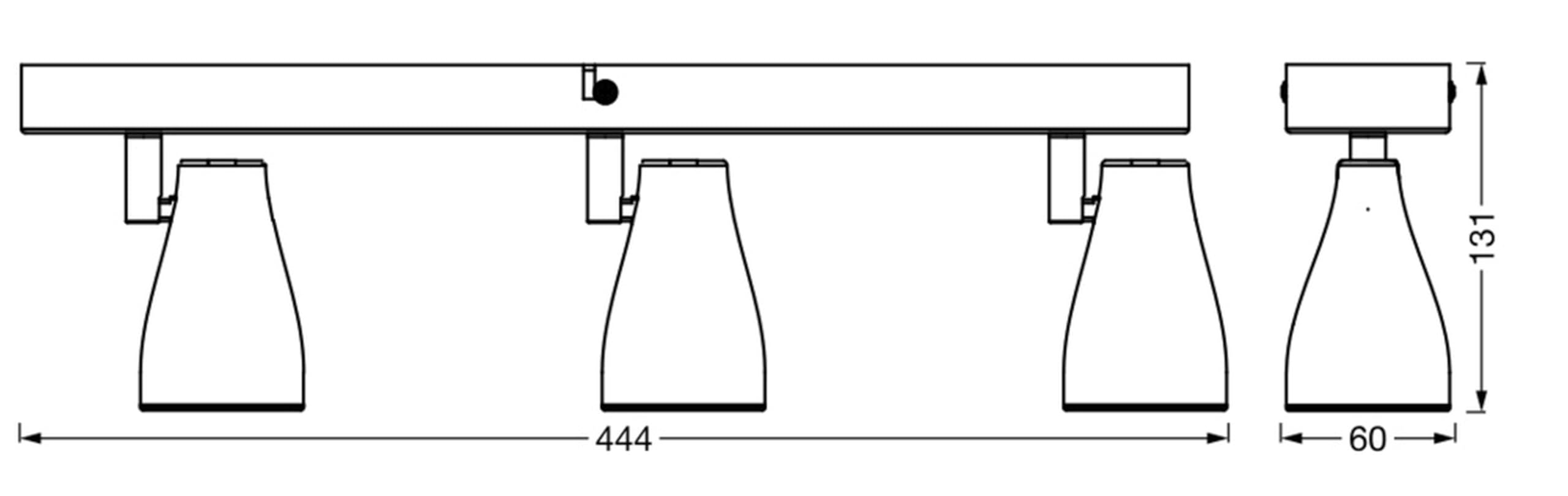 Osram LED SPOT PEAR - Foco de techo (430 mm, 12,9 W, 630 lm, luz direccional con luz blanca cálida, con foco flexible GU10, bombilla GU10 incluida, clase de protección IP20, 2700 K)