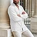 DASAYO Men Linen Shirt Linen Henley Shirts for Men Spring Casual Long Sleeve Button Down Dress Shirt Loose Fit Fashion Beach Vacation Clothes White M