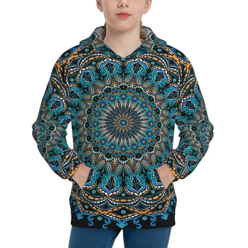 Mandala Kid Hoodies Boys Sweatshirts Girls Pullover with Pocket