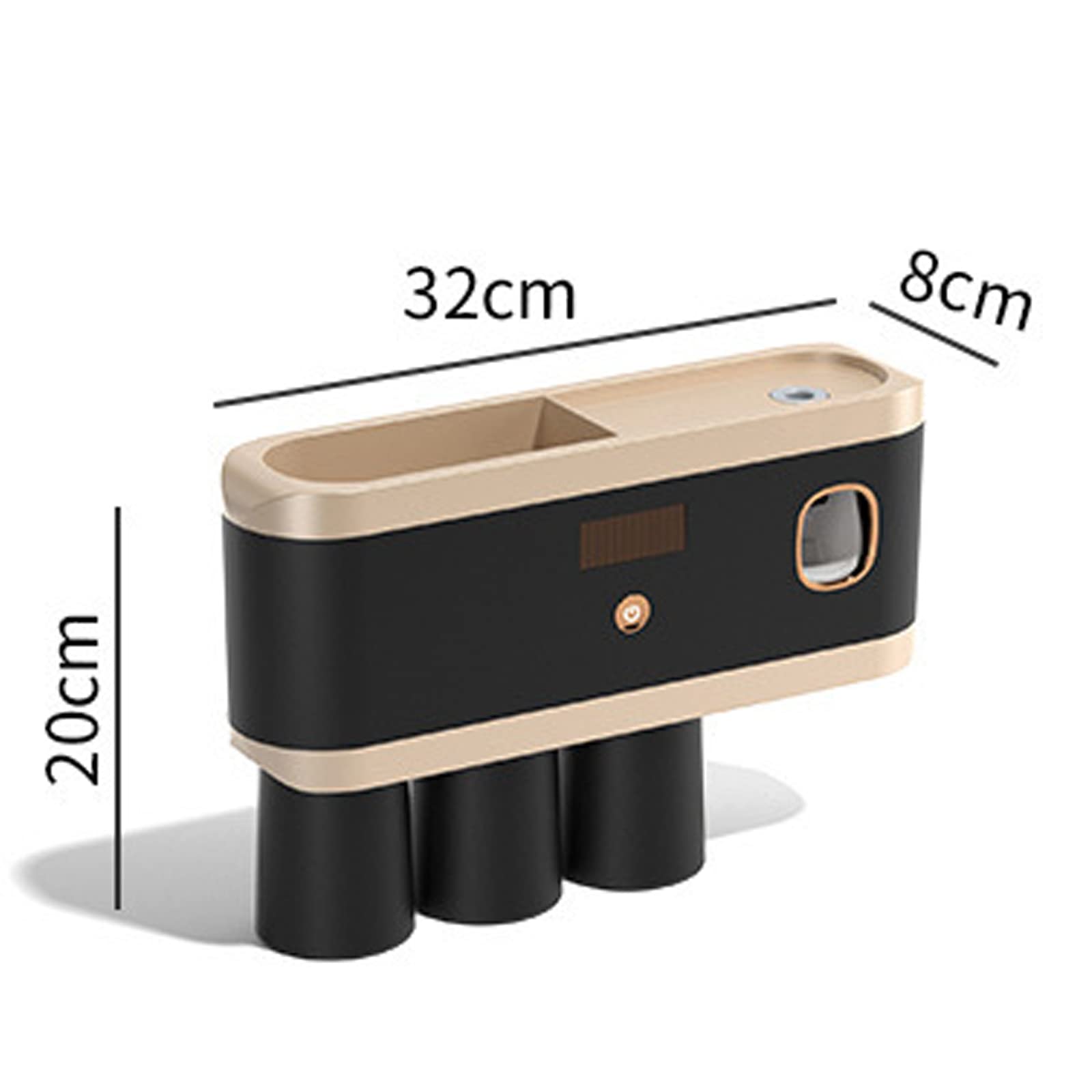 Porta Spazzolino Elettrico, Dispenser Dentifricio, Porta Dentifricio, Porta Spazzolini Bagno Muro, con gancio per spazzolino da denti, tazza per spazzolino da denti, scatola portaoggetti-3 Cups