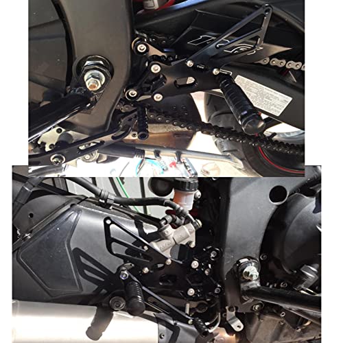 Cnc R6 06-20 Motorcycle Adjustable Rearsets Foot Pegs Rear Set Footpeg Brake Shift Pedal Compatible With Yzf R6 R6S 2006 2007 2008 2009 2010 2011 2012 2013 2014 2015 2016 2017 2018 2019 2020 Black #TOP6