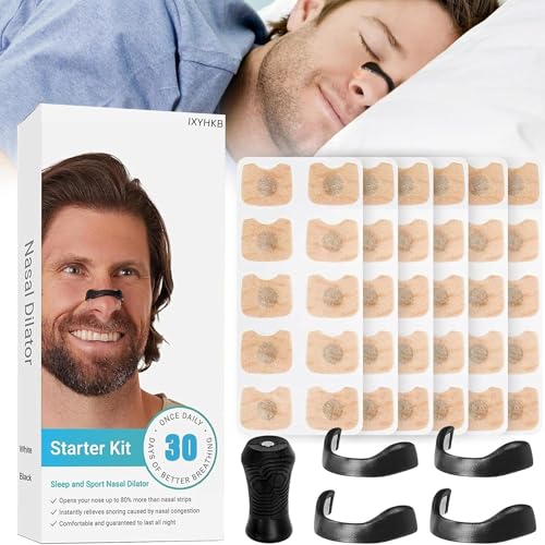 New & Improved Magnetic Nasal Strips Starter Pack Black | Magnetic Nasal Strips Anti-Snoring Nasal Strips 30 Day Supply | Magnetic Anti-Snoring Sleep Nasal Strips for Men and Women