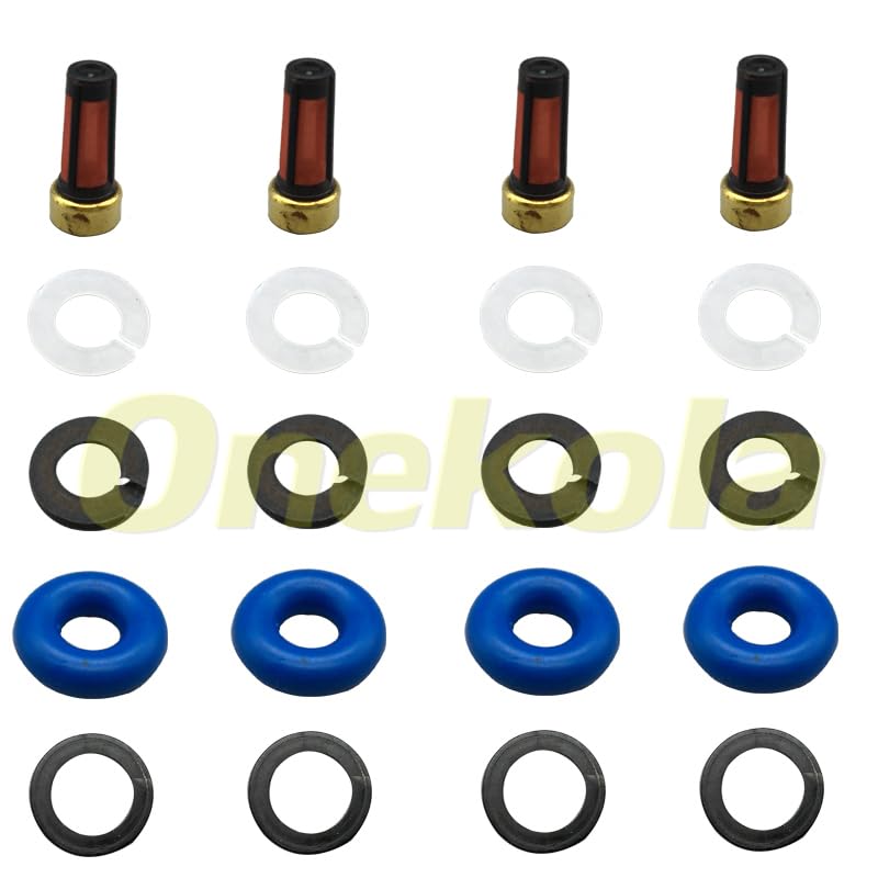 Fuel Injector Service Repair Kit Filters O rings Seals Grommets For Mazda Speed 3 6 CX-7 Turbo 2.3L 2.3T L3K9-13-250A E7T20271 - (Color: 4set)
