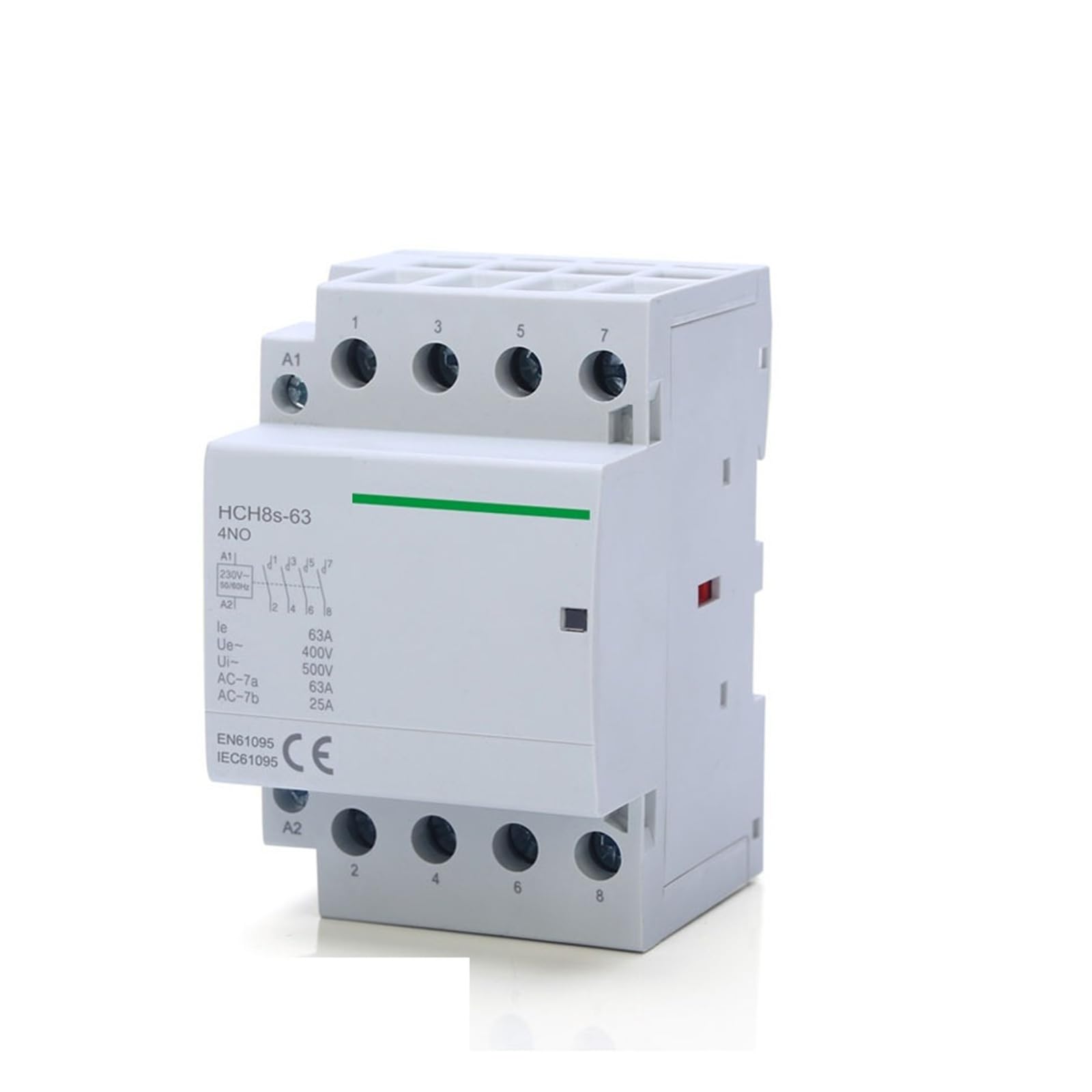 Contacteur modulaire 40A 4P 63A 4NO 4NC 2NO2NC 220V 110V 120V 24V domestique Type de rail DIN 50/60Hz (4P 63A 2NO2NC DC24V)