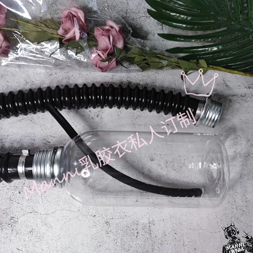 Atmungsunterdruckflasche Atemkontroll-Suffokationsspiel SM großer Volumen 1L Atemmaske Filterflasche Riechen (Transparenter Filterbehälter + Schlauch)