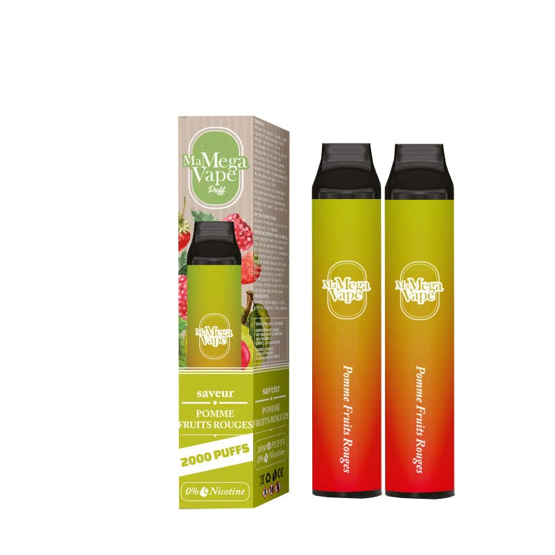 2 Puffs Ma Mega Vape 2000 Puff 0 g Apple Red Fruits : Amazon.co.uk: Health  & Personal Care