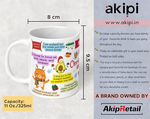 Image of Mug of Christmas Cheer - Festive Personalized Name Mug Design with Positive Affirmations, Spread Holiday Joy & Cheer ARM729 11oz Ceramic Coffee /Tea Cup