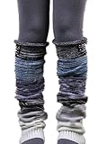 VIGVOG Women Boho Knitted Boot Gaiters Long Leg Warmer (Black)