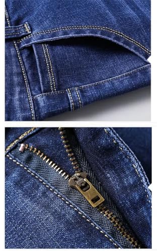 Men's Plus Size Spring Autumn Elastic Business Casual Jeans Classic Straight Denim Trousers2