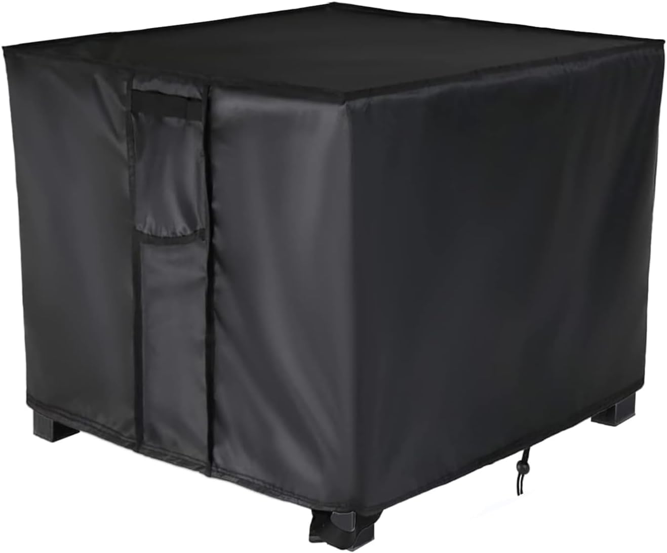 Fire Pit Cover Square - 50"L x 50"W x 40"H, 420D Heavy Duty Waterproof Firepit Covers, Outdoor Fire Pit Covers Square with Adjustable Drawstring, Black