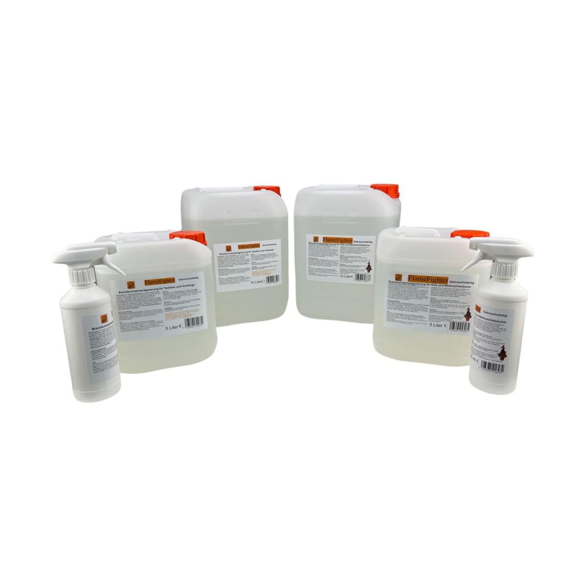 FlameFighter – 10 litros de impermeabilización contra incendios para madera, papel y árboles de Navidad, protección contra incendios, prueba de propagación del fuego, clase 1, posible DIN 4102 B1