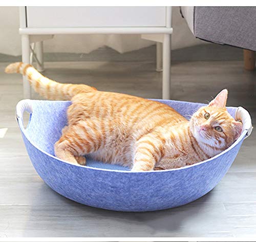 Tapis de nid pour animaux feutre bleu panier chat durable