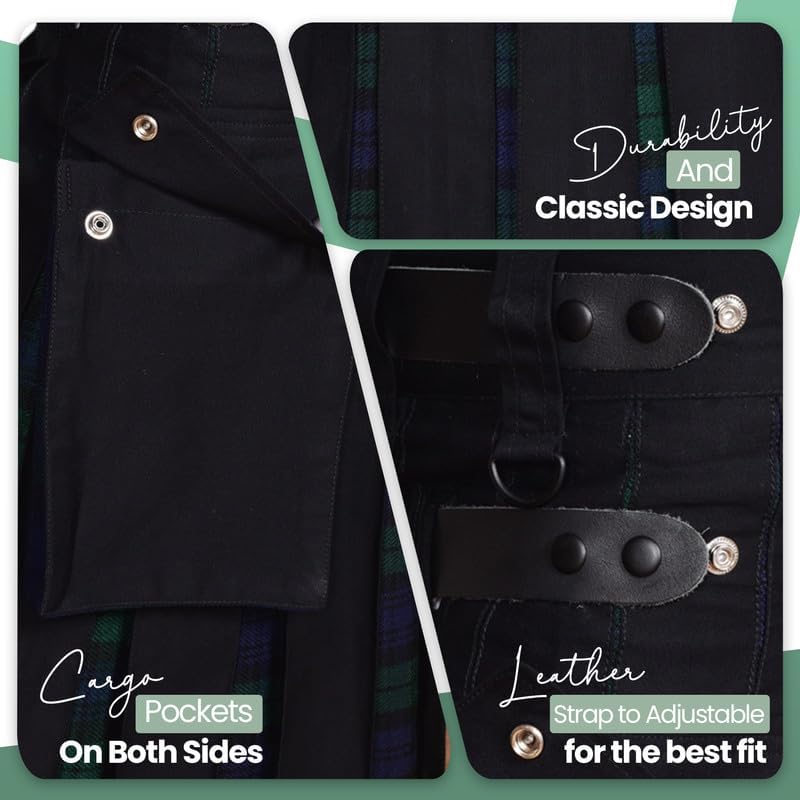 UFS Kilts- Utility Kilt for Men Cotton & Tartan Size 30-66'' - Image 4