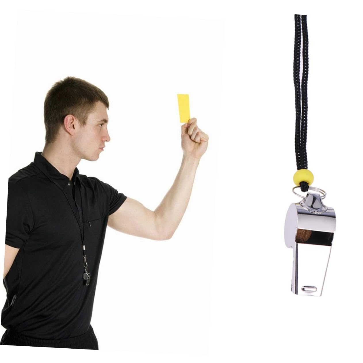 Toddmomy Lot De 3 Sifflets Pour Arbitres De Football Avec Cordon En Acier Inoxydable Design Métallique 6 Pièces X 3