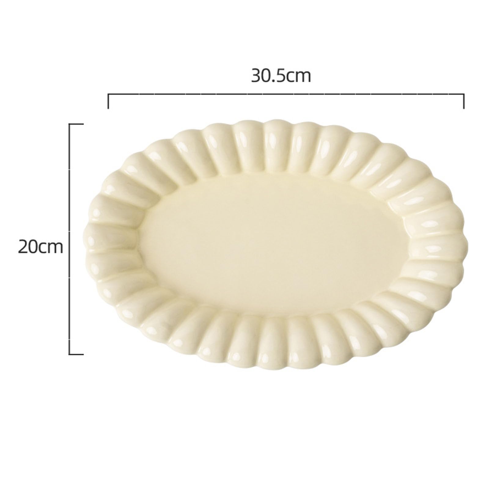 soulnioi Ceramic Dinner Plate, 12 Inch Salad Plates, Flower Oval Fruit Plate Dessert Appetizer Plate - Image 2