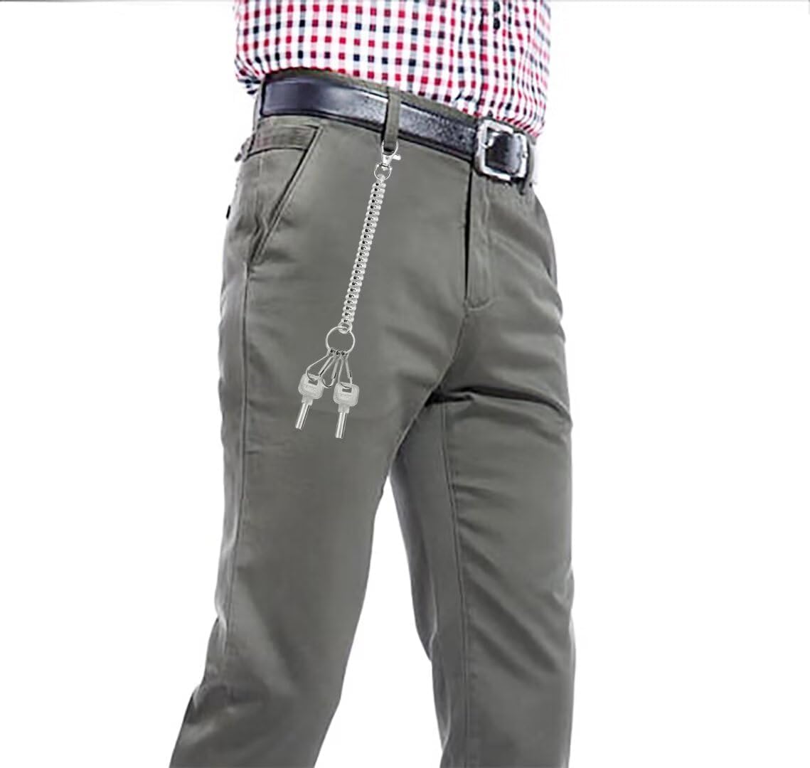 Mini Skater 2Pcs Retractable Coil Spring Keychain Stretch Keychain Holder Lanyard with Lobster Clasp & Spring Hook - Image 5