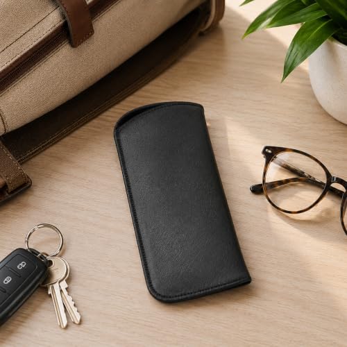 Image of Mens Slim Half-Clip Case in Black or Brown (Black (No-Clip)) - 12PACK