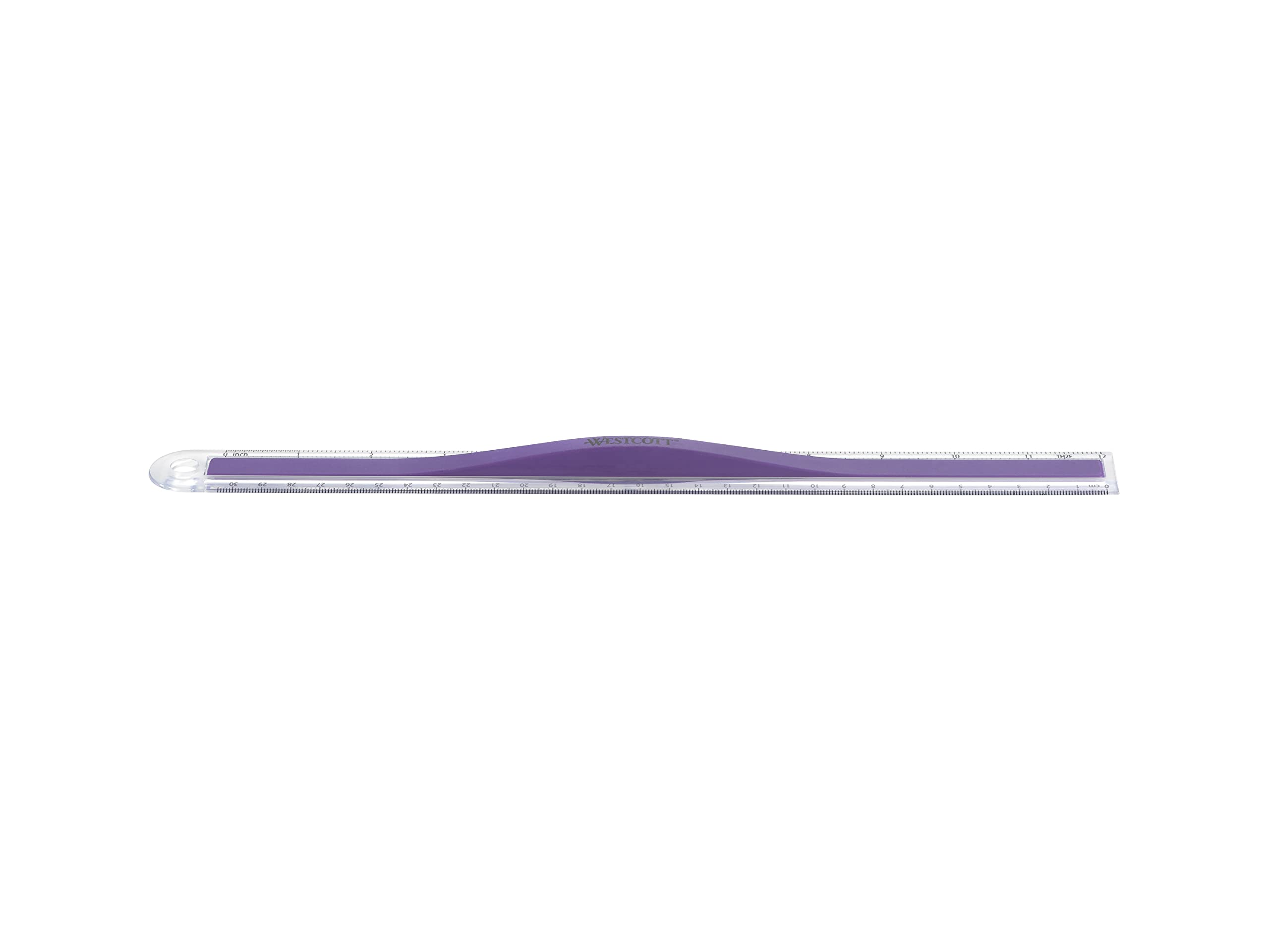 Westcott Plastic Ruler with Rubber Finger Grip, 12-Inch, Assorted Translucent (15501) - Image 7