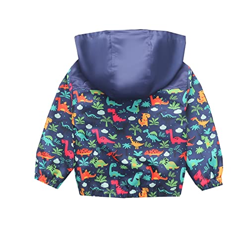 Rain Jacket Coat Windbreaker Windproof Spring Fall Raincoat 3T Rain Jacket Boys 3T Rain Jacket Boys (Dark Blue, 3-4 Years)2