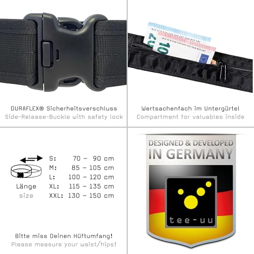 tee-uu BLACK Rettungsdienstkoppel (S-XXL) Komplett-Set (inkl. INNER Untergürtel und BELT KEEPER Set) - S (Hüftumfang 70-90cm)