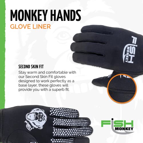 Fish Monkey Fm34 S/M Monkey Hands Glove Liner Black #TOP3
