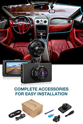Dashcam【2022 New Version】Dash Camera For Cars 1080P Full Hd Dvr Dashboard Camera 3"Ips Screen Driving Recorder 170°Wide Angle Lens Night Vision G-Sensor Loop Recording Motion Detection Parking Monitor #TOP4