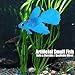 Kodrily Fake Fish for Aquarium, Silicone Betta Fish Fake, Artificial Fake Floating Fish Ornament, Lifelike Floating Pretend Prank Fish for Fish Tank Decoration (Blue Betta)