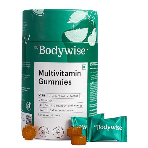 Be Bodywise Multivitamin Gummies (60 Day Pack) | With Fibre, Zinc, Iron & Biotin | Vitamin D3, B6, E & A | Stronger Muscles, Bones & Immunity, & Increases Energy | Vegan, Gluten & Gelatin Free Be Bodywise Multivitamin Gummies (60 Day Pack) | With Fibre, Zinc, Iron & Biotin | Vitamin D3, B6, E & A | Stronger Muscles, Bones & Immunity, & Increases Energy | Vegan, Gluten & Gelatin Free