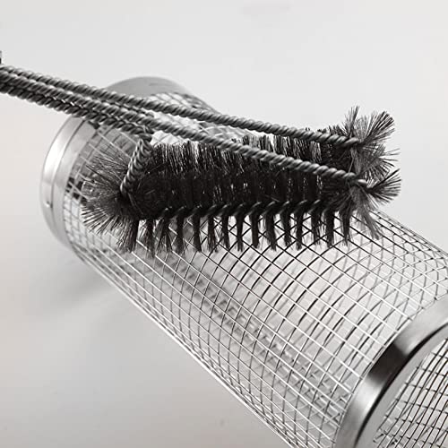 gudan Rolling Grillkorb Edelstahl BBQ Grillkorb Mit Griff Grill Basket Grillgitter Tragbarer Outdoor Camping Bratenkorb Mit Pinsel Für Fleisch, Gemüse – Bild 5