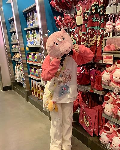 LAPRBY Cute White Corduroy Pants for Women Cartoon Embroidery High Waist Harajuku Kawaii Wide Leg Trousers Y2K Pants3