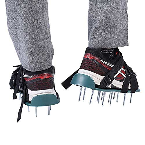 Fdit Sandali Arieggiatori per Prato Resistenti alla Foratura Scarpe Chiodate per Resistenti per Un'aerazione Efficace del Terreno per Gli Appassionati di Giardinaggio (4 Cinghie)
