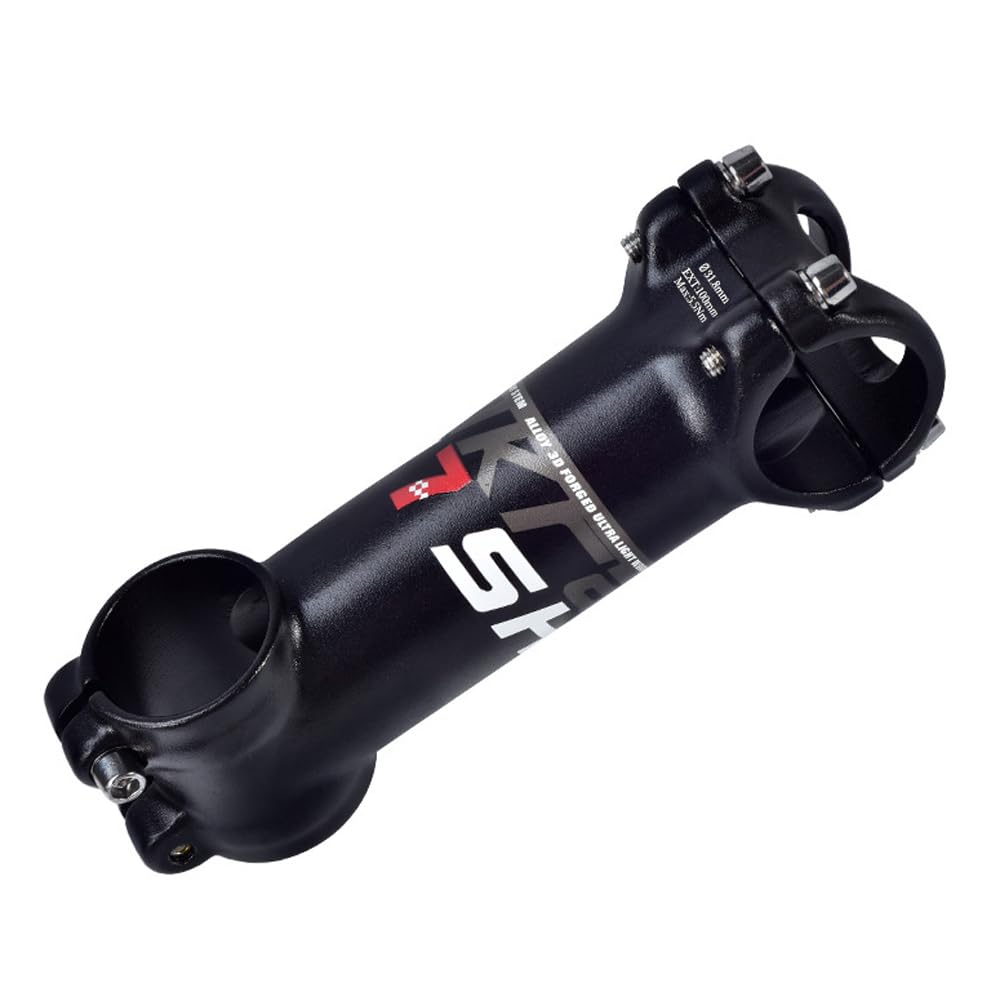 QYQAY 31.8mm MTB Stem ±7 Degree 35/45/55/60/70/80/90/100/110mm Bike Handlebar Stem Lightweight Aluminum Bicycle Riser for Mountain Bike Road Bike BMX Track Bike (Black Red Logo,100mm)