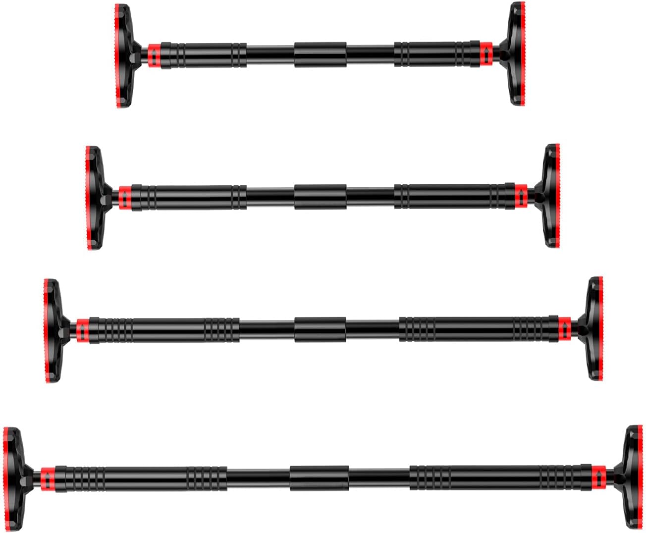 FORIDE Pull Up Bar Pull-Ups Bar for Upper Body Workout Chin-Up Bar Adjustable Steel Padded handle Door Bar No Screws/Drilling Auxiliary Horizontal Pullup Built Bar Home Gym (90-130cm)