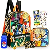 Dragon Ball Z Backpack with Lunch Box Set - Bundle with 16" Anime Backpack, Lunch Bag, Water Bottle, Pencil Case, Keychain, Stickers, More | Dragon Ball School Bag for Kids - Image 1