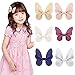 Liasun 6Pcs/set Butterfly Hair Clips Soft Wave Grain PU with Alligator Clips Barrettes Hair Accessories for Baby Girls Kids Children Women(Butterfly Hair Clips)
