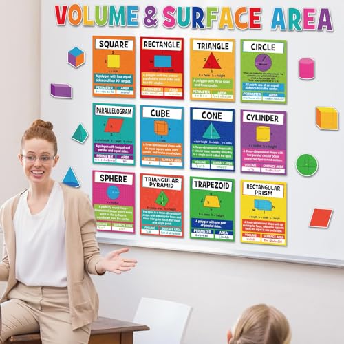 Tableau d'affichage de mathématiques Funrous avec formules de volume et surface - 6