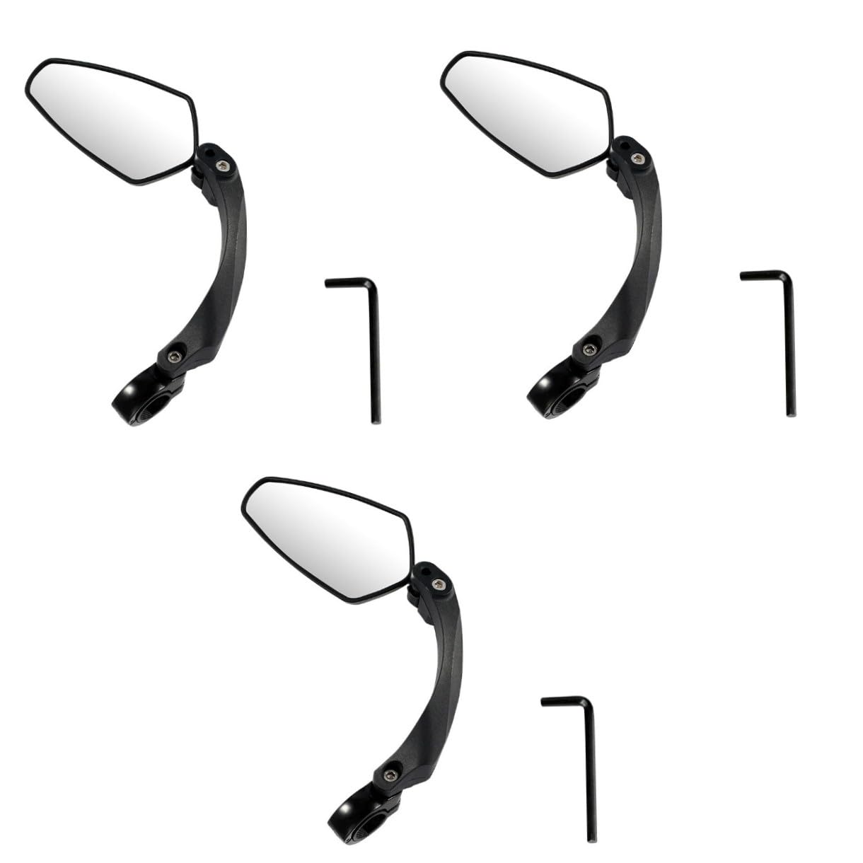 BESPORTBLE 3pezzi Specchietto Retrovisore Bici Girevole Specchietto Per Manubrio Leggero e Compatto Accessorio Resistente Per Biciclette e Monopattini Facile Da Installare Design Pratico e