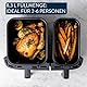 Jamie Oliver by Tefal Dual Drawer Heißluftfritteuse, Doppelkammer, 2 unabhängige Garzonen, 8 automatische Programme, 8,3 L Gesamtfüllmenge, Schwarz/Edelstahl, EY90JDE1