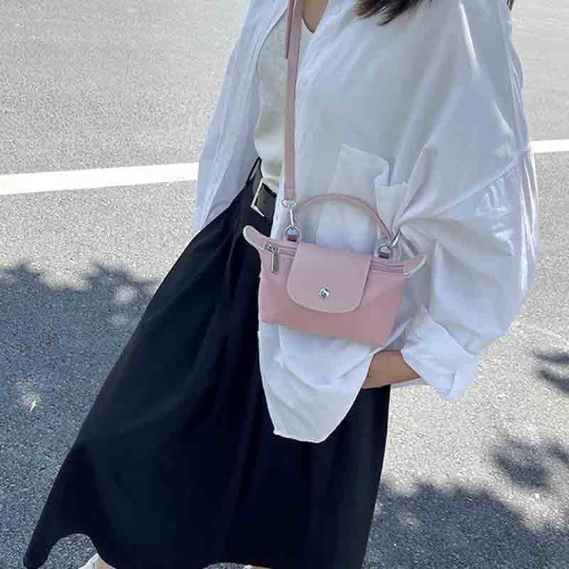 Women's Pink Minimalist Square Saddle Crossbody Phone Compartment Handbag, 2.3 x 6.2 x 4.3 inches3