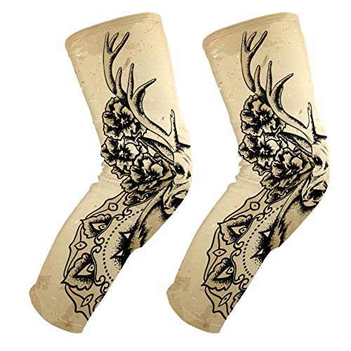Genouillères en nid d'abeille avec motif cerf et fleurs