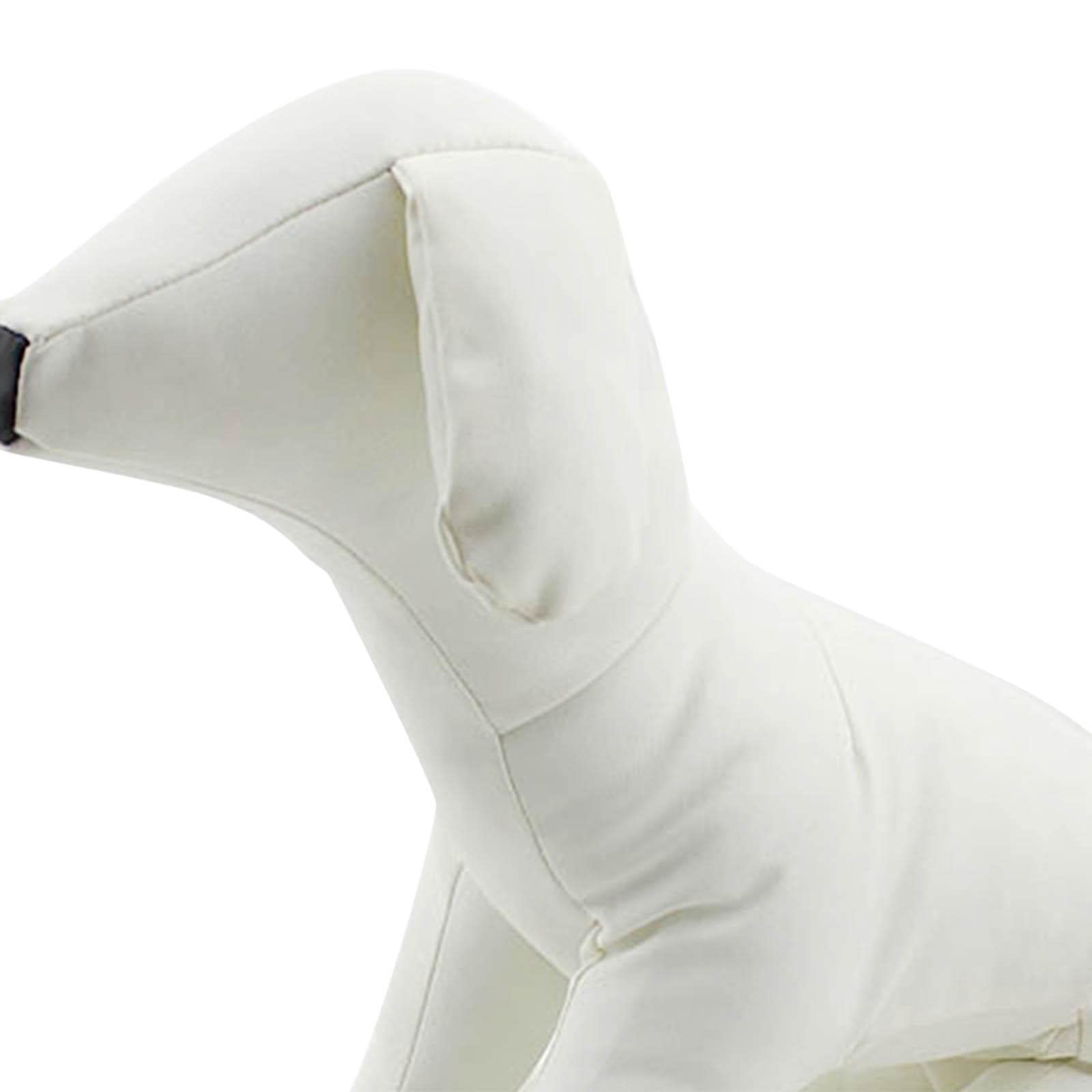 Mannequins pour Chiens en PU, Modèles Assis pour Exposer des Vêtements pour Chiens dans Une Animalerie, Taille L Blanc