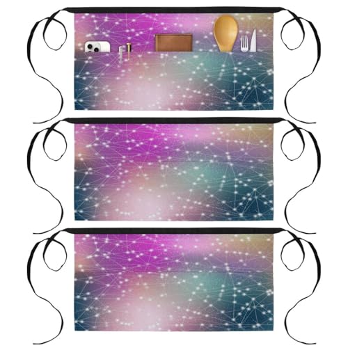 Tabliers courts de chef Supernova Space anti-taches 3 poches pour serveur et cuisine