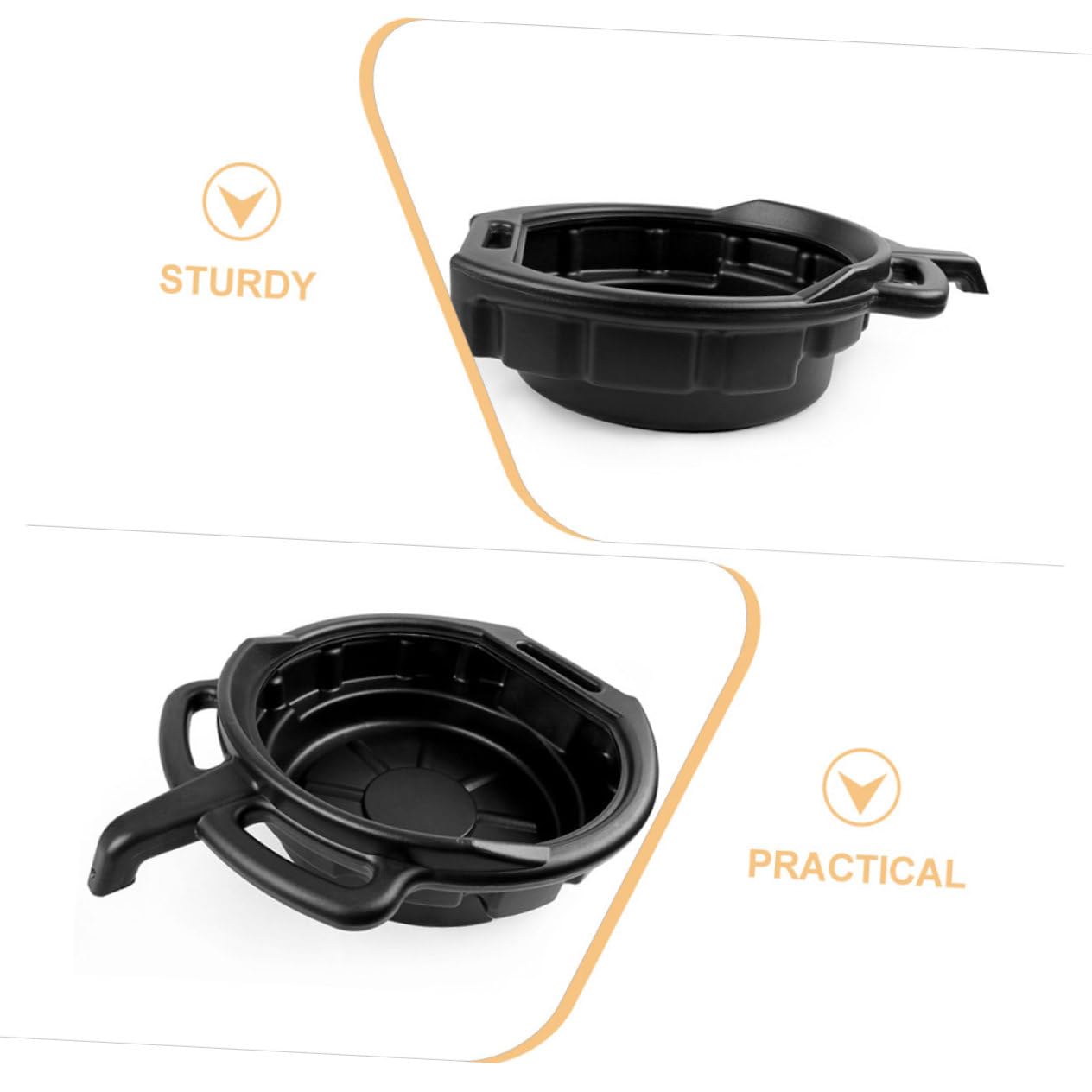 Bandeja Colectora Aceite PE, Juego 2 Piezas 10 L 15 L para Coche | Guarda Espacio, Limpieza Rápida, Pensado para Cambios y Recogida de Residuos en Taller Motor