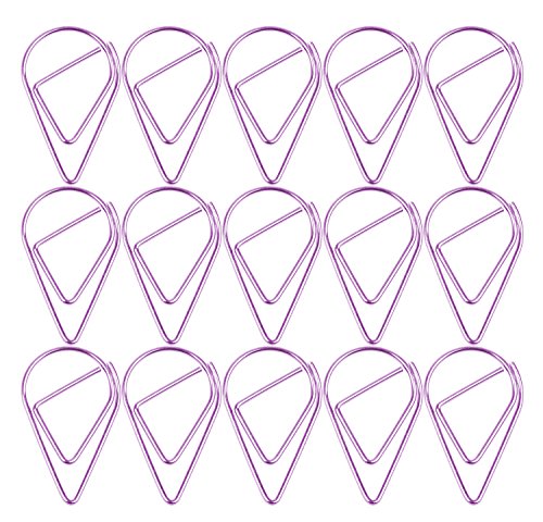 Anmiao Star Small Metal Drop-Shaped Paper Clip, Lovely Office Supplies Decorations, Pack Of 50 (Purple) #TOP4