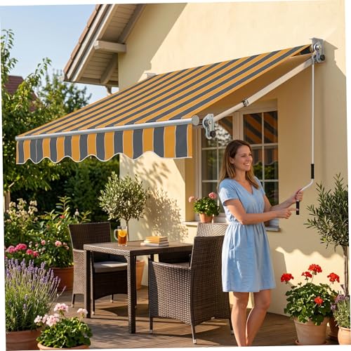Tela de toldo a rayas exterior con lona densa e impermeable de 2.8m 3