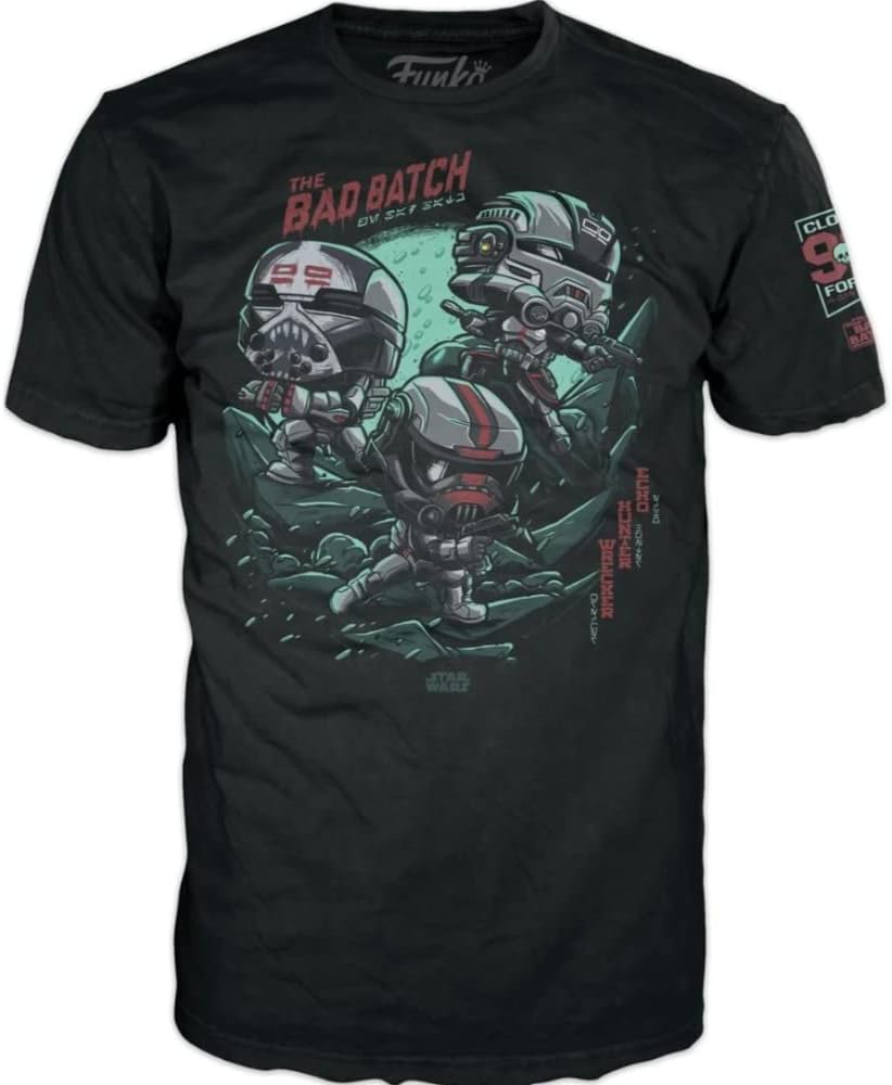 FunkoPop Tee! Star Wars Bad Batch: Bad Batch Action (Large) - 63123