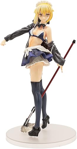 Figura de acción de traje de sirvienta azul, elegante, atractivo, personaje de manga japonés, estatua de anime, accesorio de escritorio coleccionable