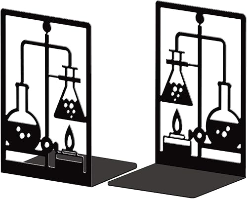 Miniatura 8 de Peacoblue Sujetalibros de metal para estantes, modernos tapones decorativos resistentes para libros de estudio, para oficina, escritorio, estante,