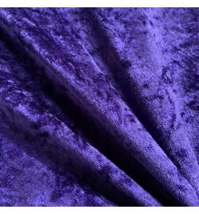EU Fabrics Crushed Velvet Fabric | Soft Fire Retardant Material for Sewing, Cloth and Dressmaking | Faux Suede Stretchy Upholstery Velvet Fabric by The Metre (Purple, Sample 10x10cm)