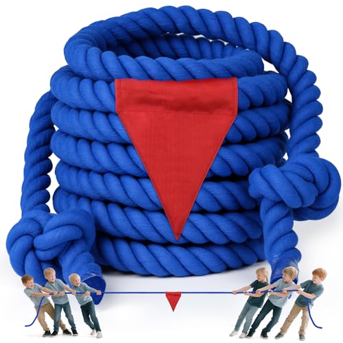 Tug of War Rope with Flag for Outdoor Games, 100ft